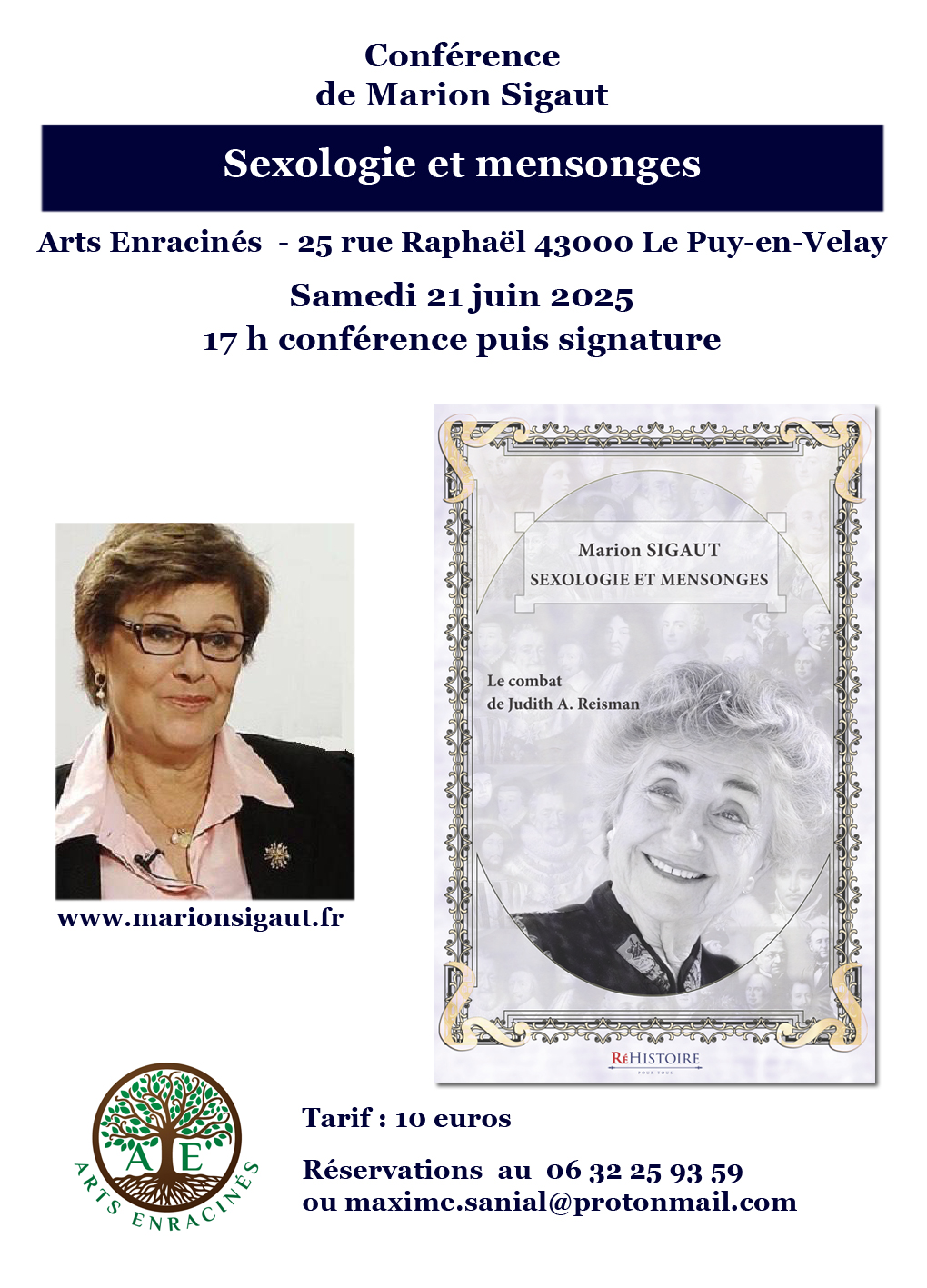 21 juin 2025 au Puy-en-Velay Conférence de Marion Sigaut - Sexologie et mensonges